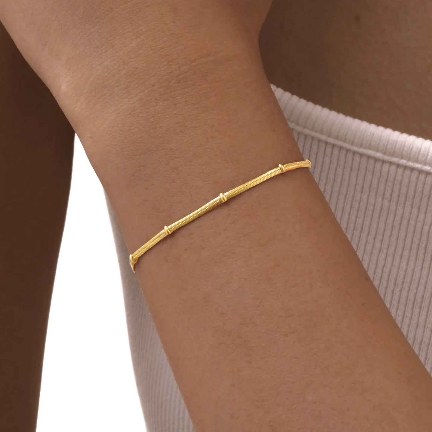 Stainless Steel Snake Ball Bead Chain Bracelet For Women