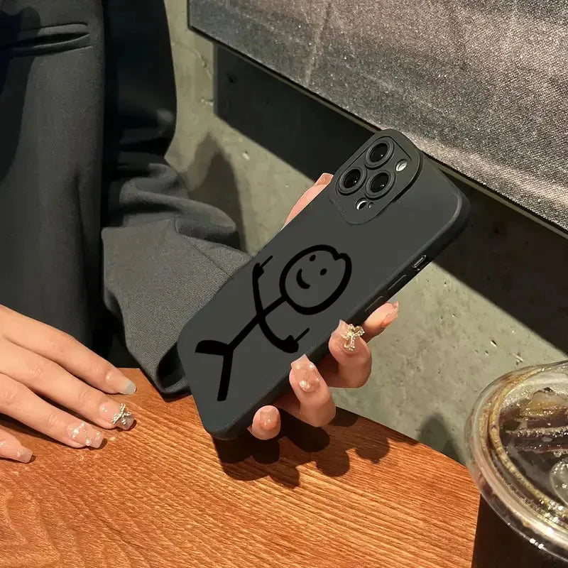 Cute Cartoon Matchman Matte Silicone