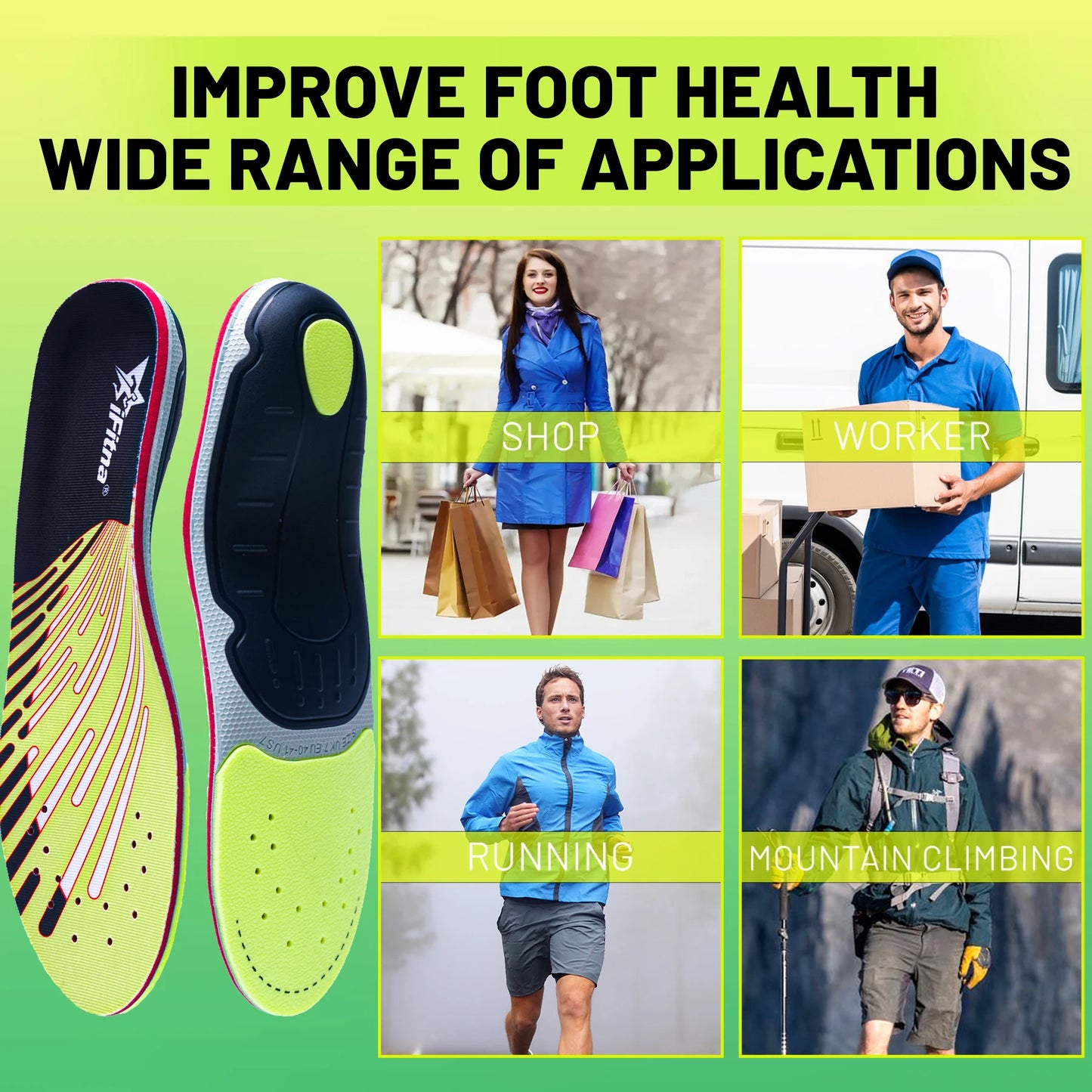 Plantar Fasciitis Relief Orthopedic Insole Flat Foot High Arch Support Men Women