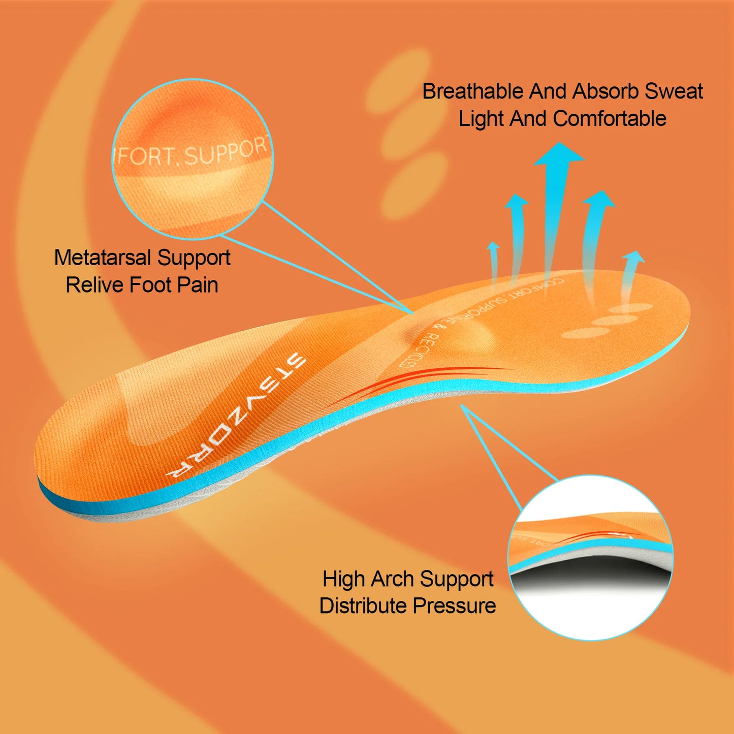Plantar Fasciitis Orthopedic Sport Insole Men Women