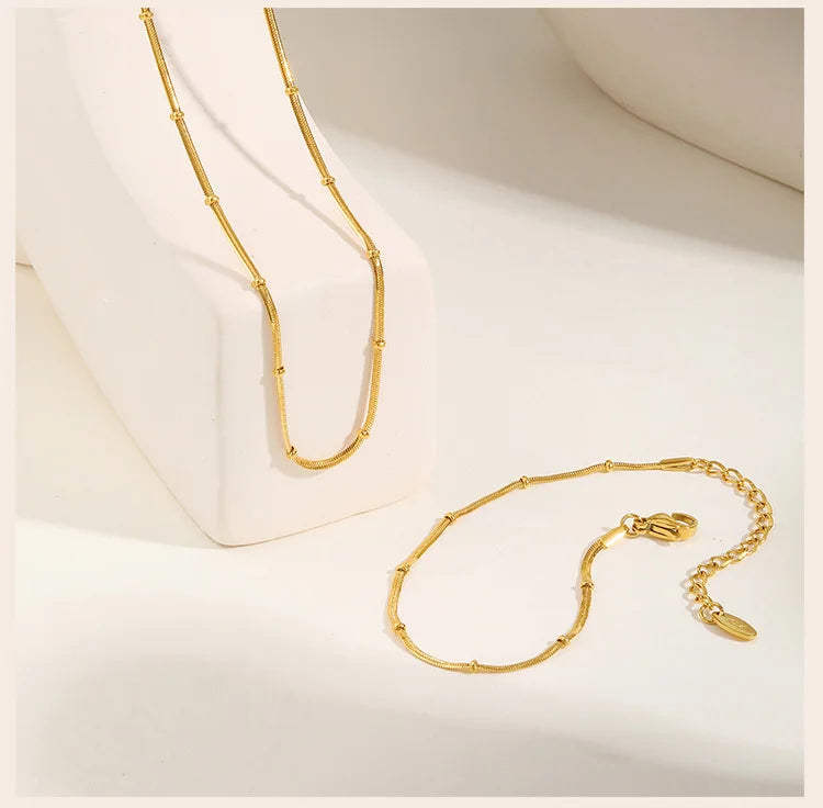 Stainless Steel Snake Ball Bead Chain Bracelet For Women