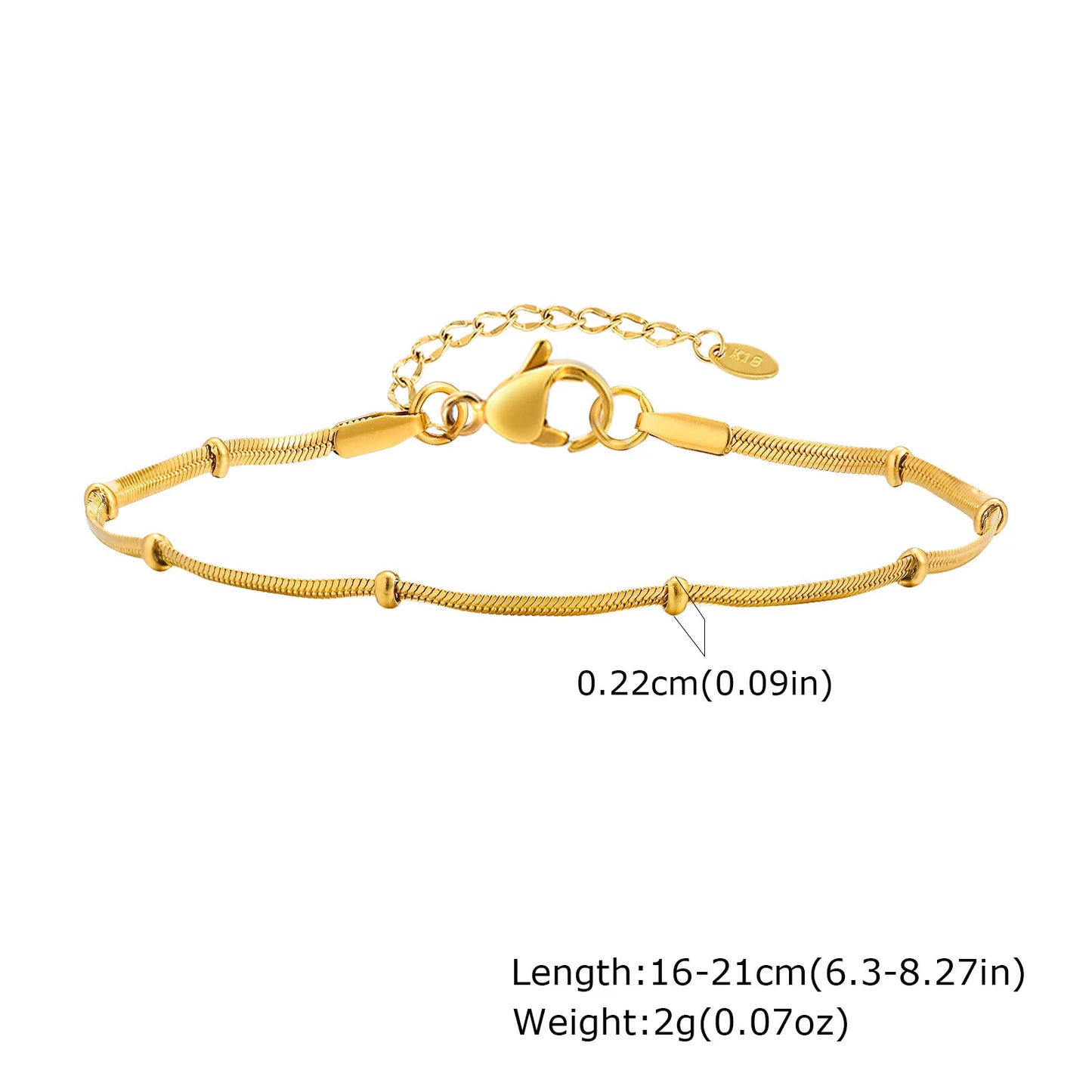 Stainless Steel Snake Ball Bead Chain Bracelet For Women