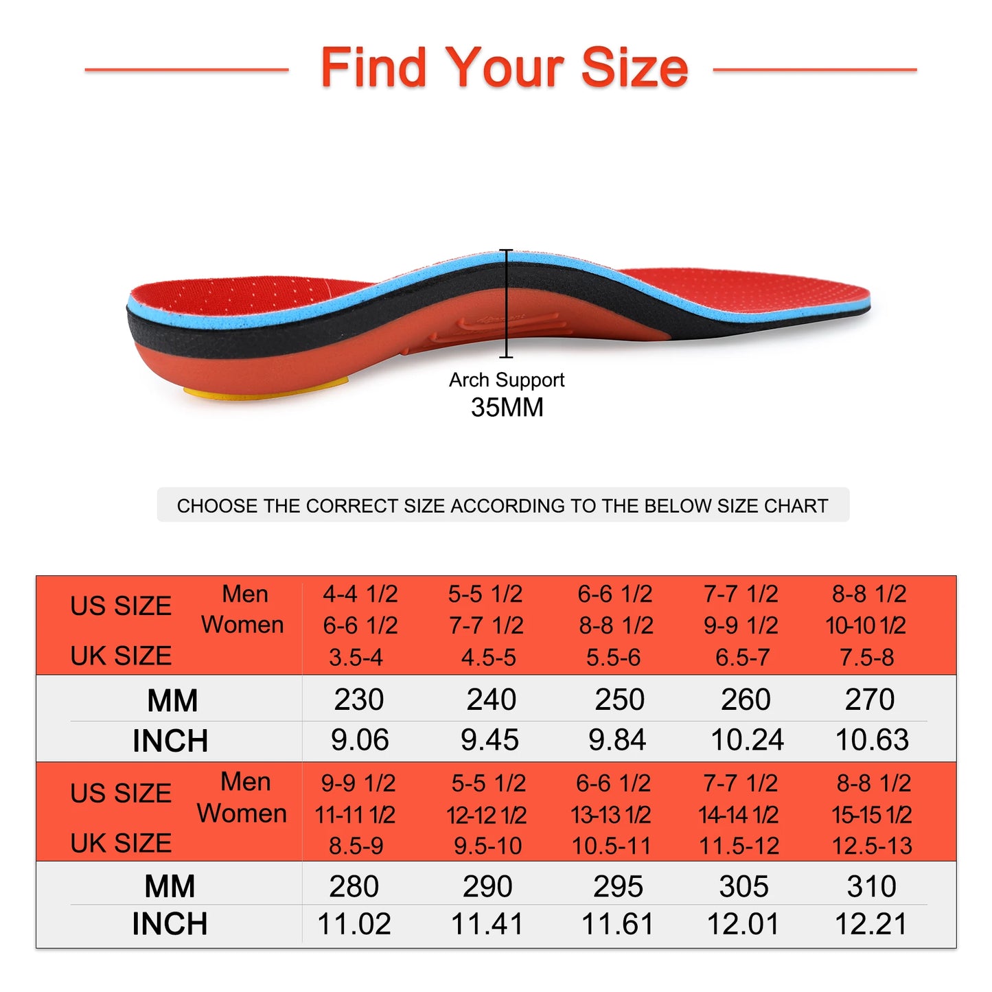Plantar Fasciitis Orthopedic Sport Insole Men Women