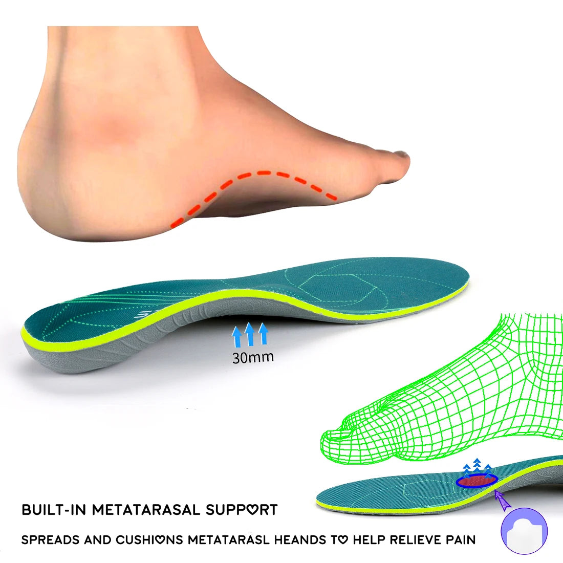 Flat Feet Template Arch Support Orthopedic Insoles