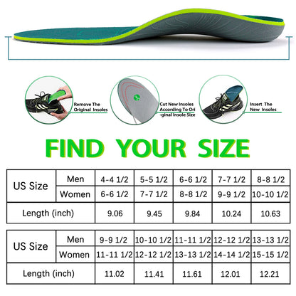 Severe Flat Foot Orthotic Insole Plantar Fasciitis Relieve Heel Pain