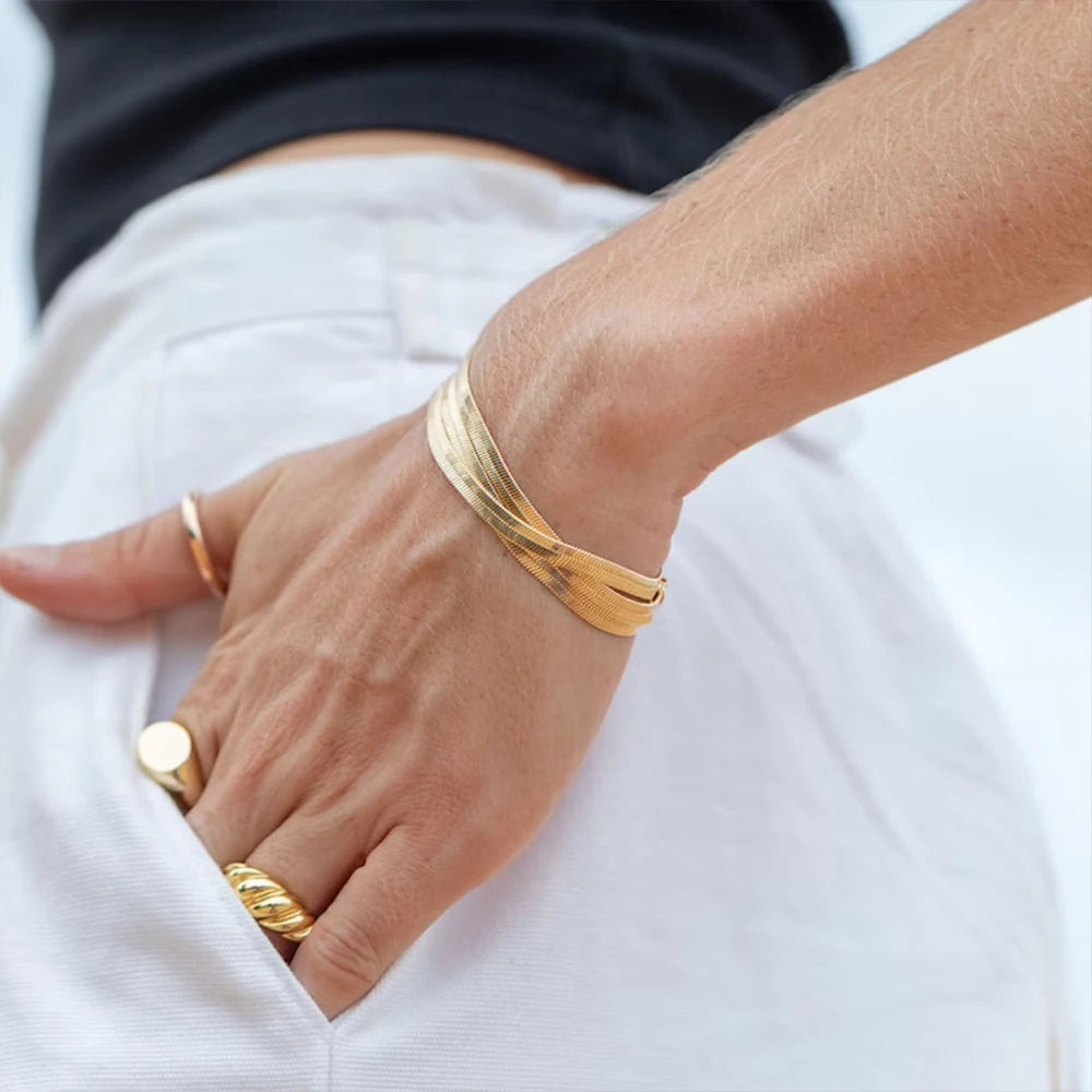 SUNIBI Classic Stainless Steel Snake Chain