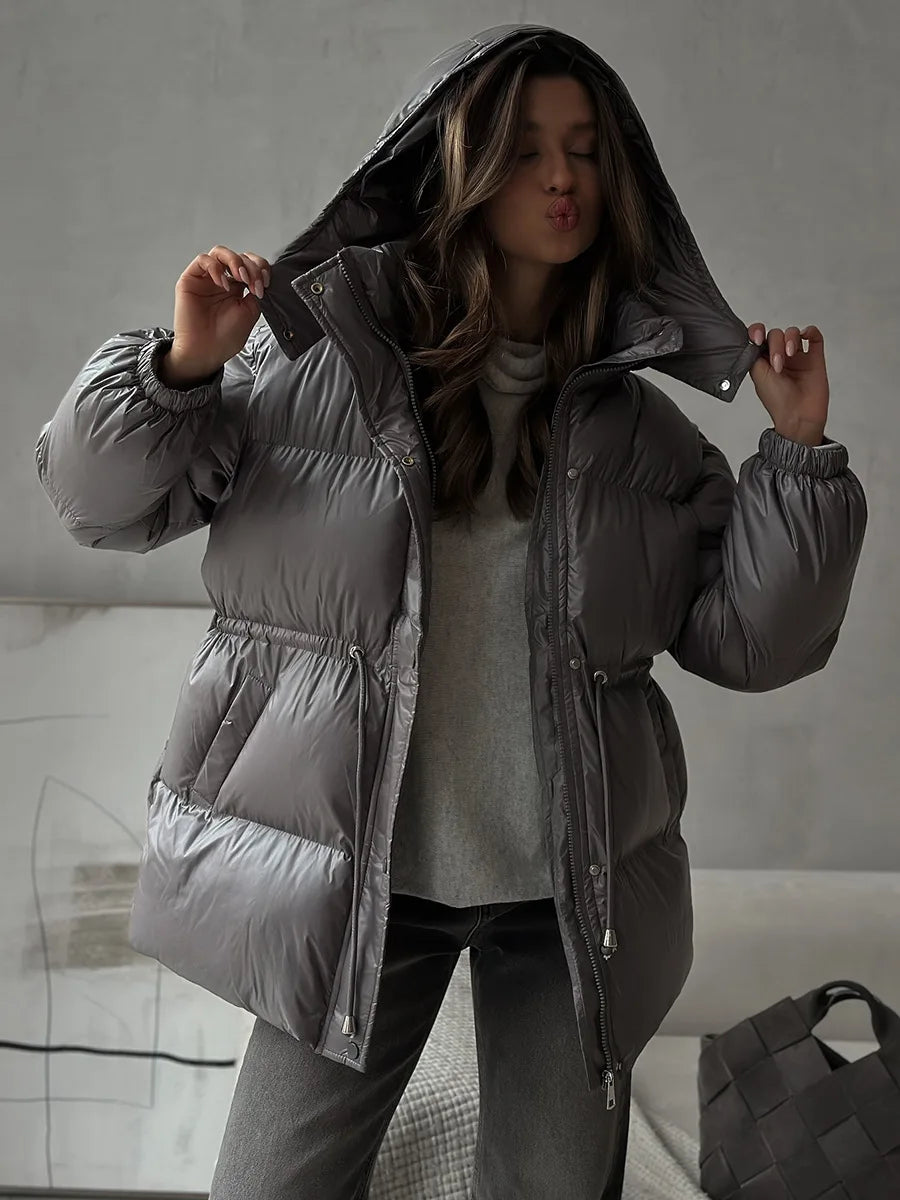 Drawstring Slim Fit Cotton Jacket