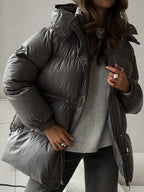 Drawstring Slim Fit Cotton Jacket