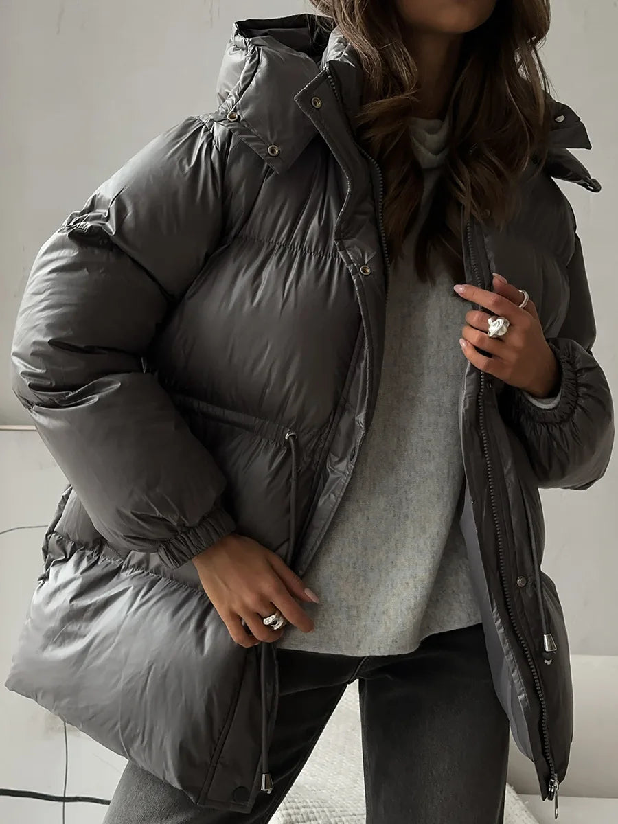 Drawstring Slim Fit Cotton Jacket