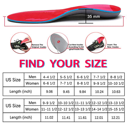 High Arch Support Orthopedic Sport Insole Plantar