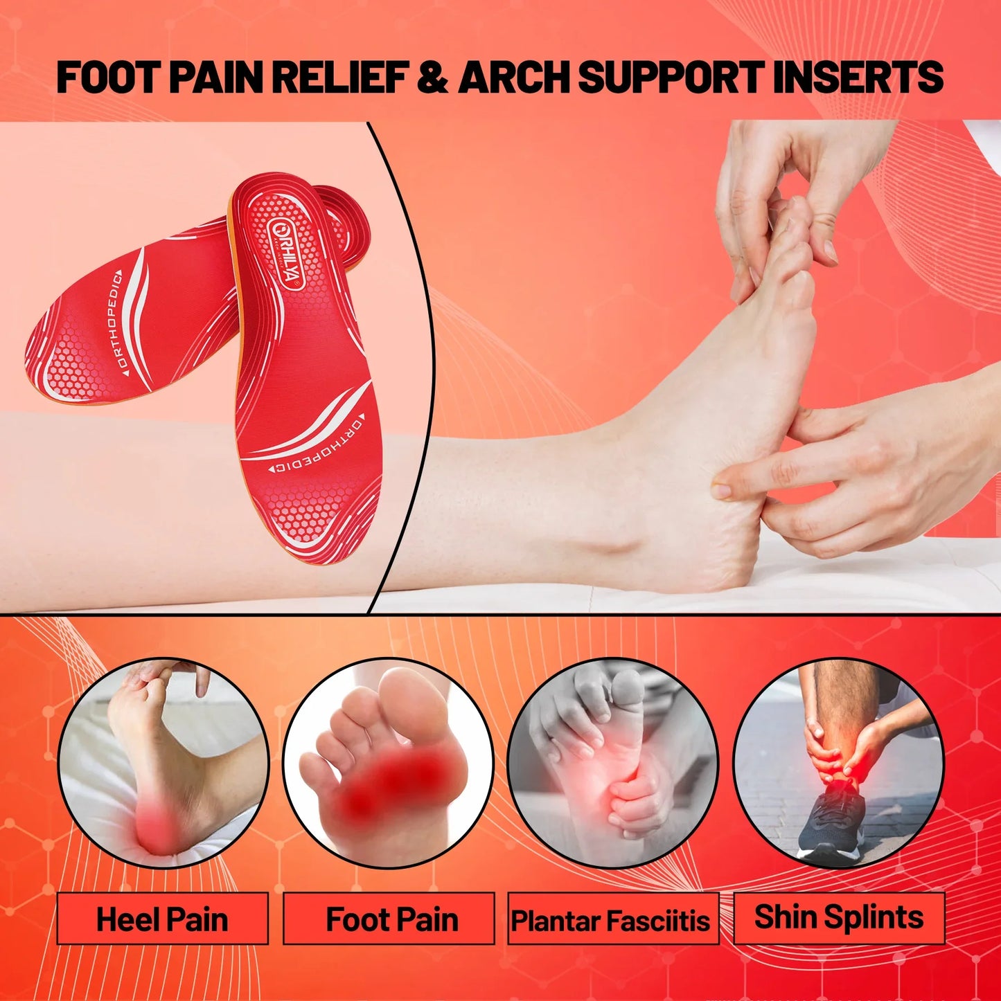 Orthopedic Sport Insole Plantar Fasciitis Flat Foot