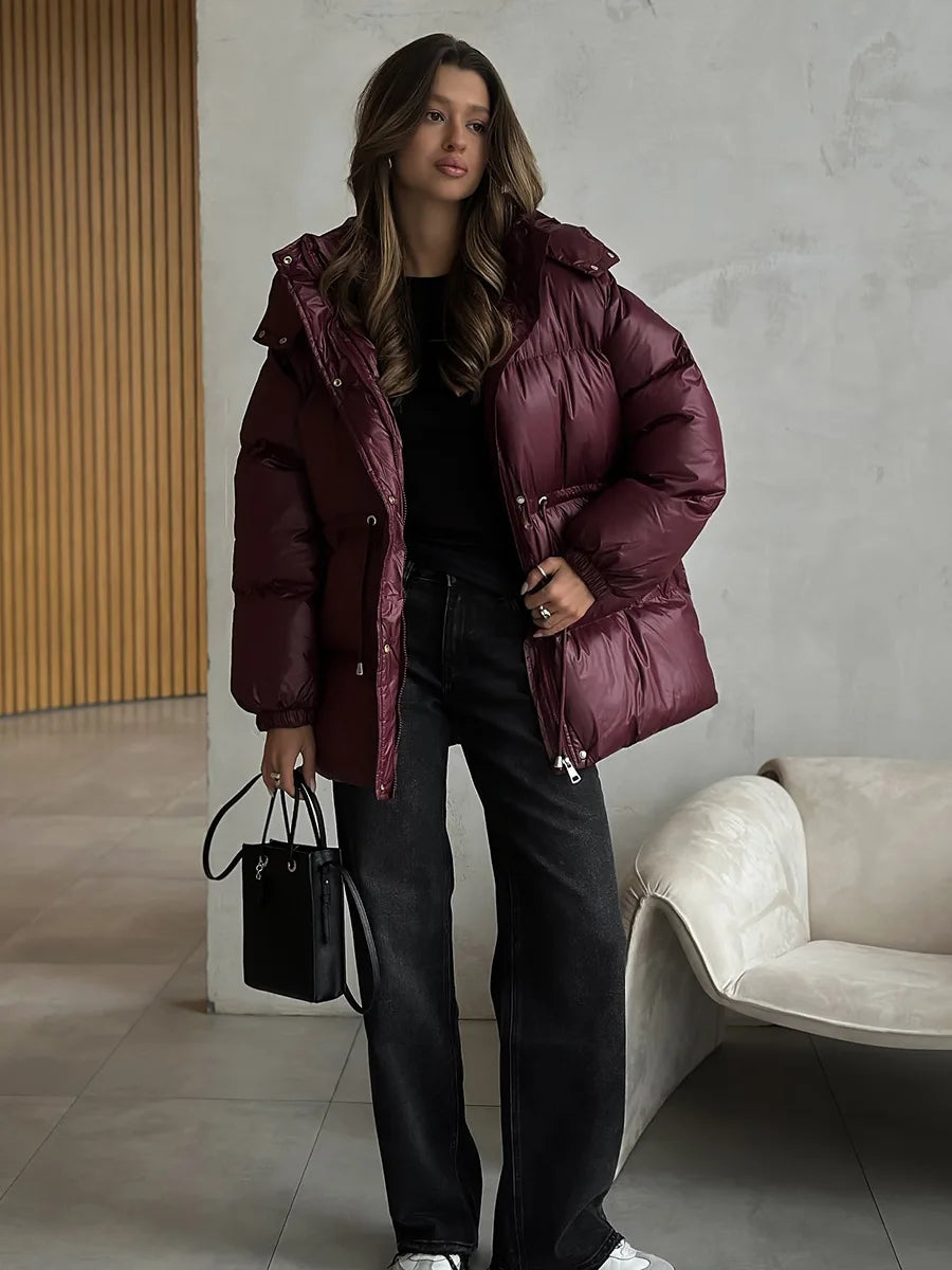 Drawstring Slim Fit Cotton Jacket