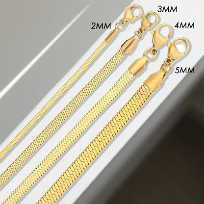 SUNIBI Classic Stainless Steel Snake Chain