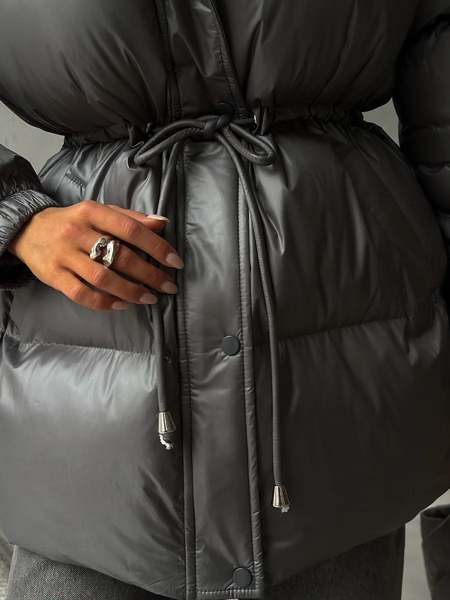 Drawstring Slim Fit Cotton Jacket