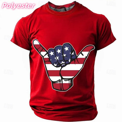 3D Printed America Flag T-shirt For Men