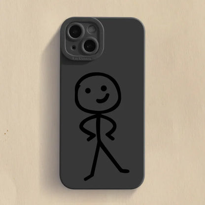 Cute Cartoon Matchman Matte Silicone