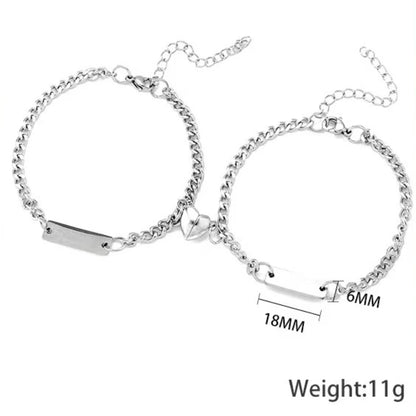 2-piece/set stainless steel heart-shaped magnet