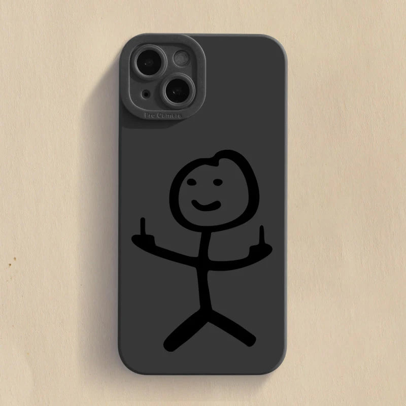 Cute Cartoon Matchman Matte Silicone