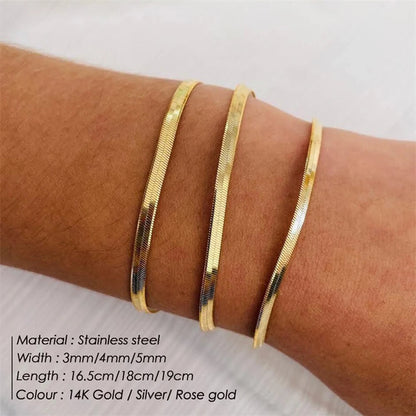 SUNIBI Classic Stainless Steel Snake Chain