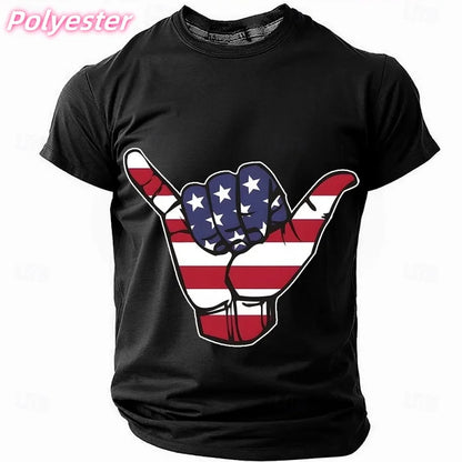 3D Printed America Flag T-shirt For Men