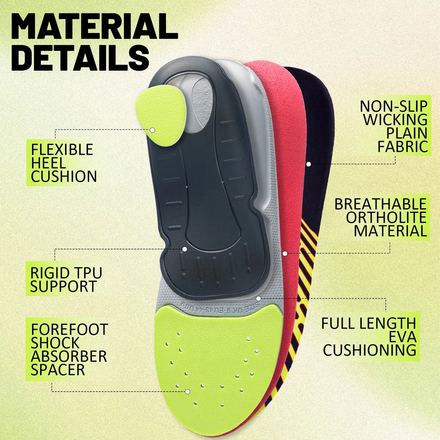 Orthopedic Sport Insole Plantar Fasciitis Flat Foot