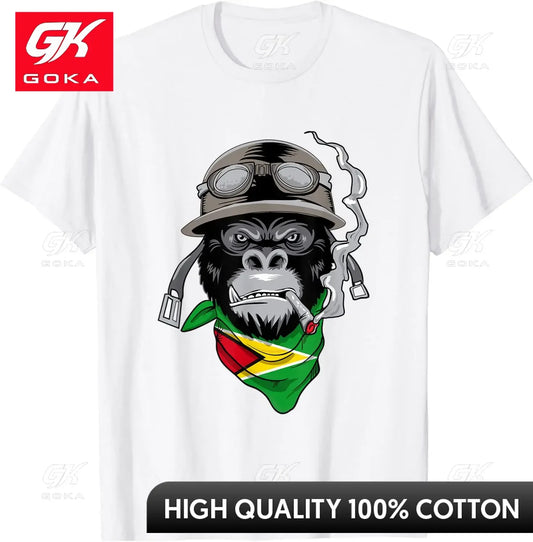 Smoking Chimpanzee Guyana Guyanese T-Shirt Mens
