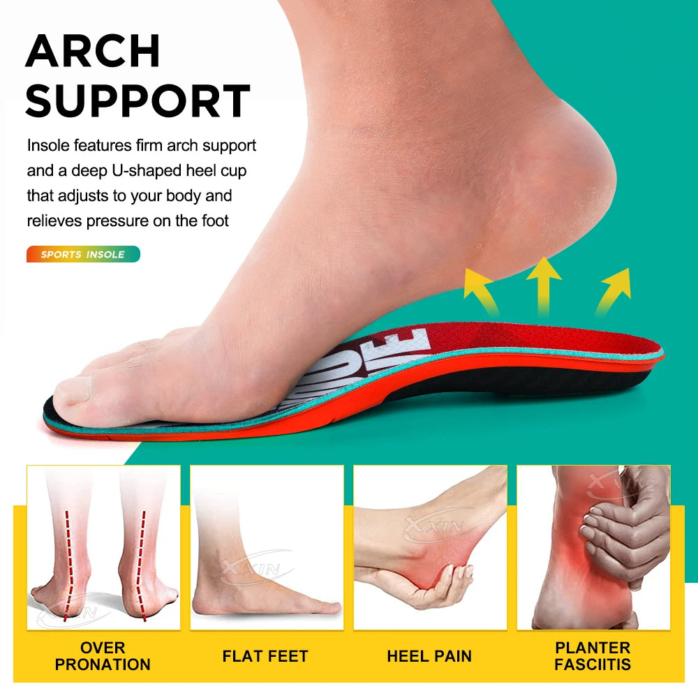 Sports shoe Insoles Poron+PU+mesh+Gel shock absorption