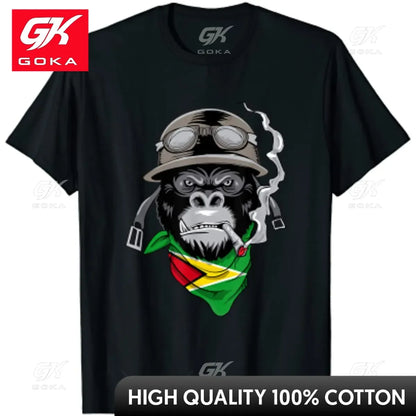 Smoking Chimpanzee Guyana Guyanese T-Shirt Mens