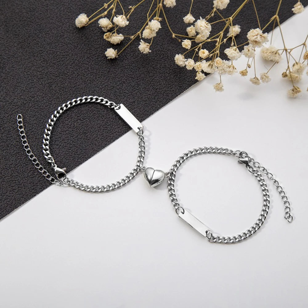 2-piece/set stainless steel heart-shaped magnet