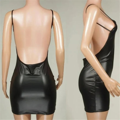 Sexy Faux Leather Dress