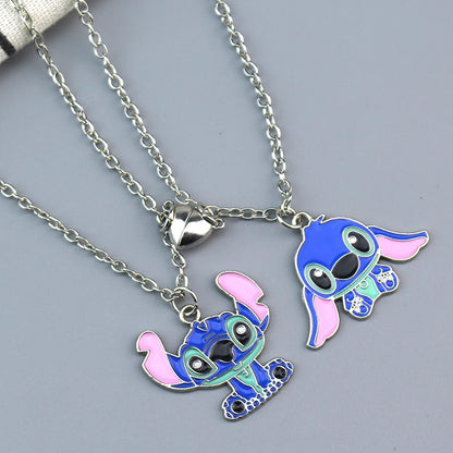 Cute Cartoon Stitch Couple Necklace