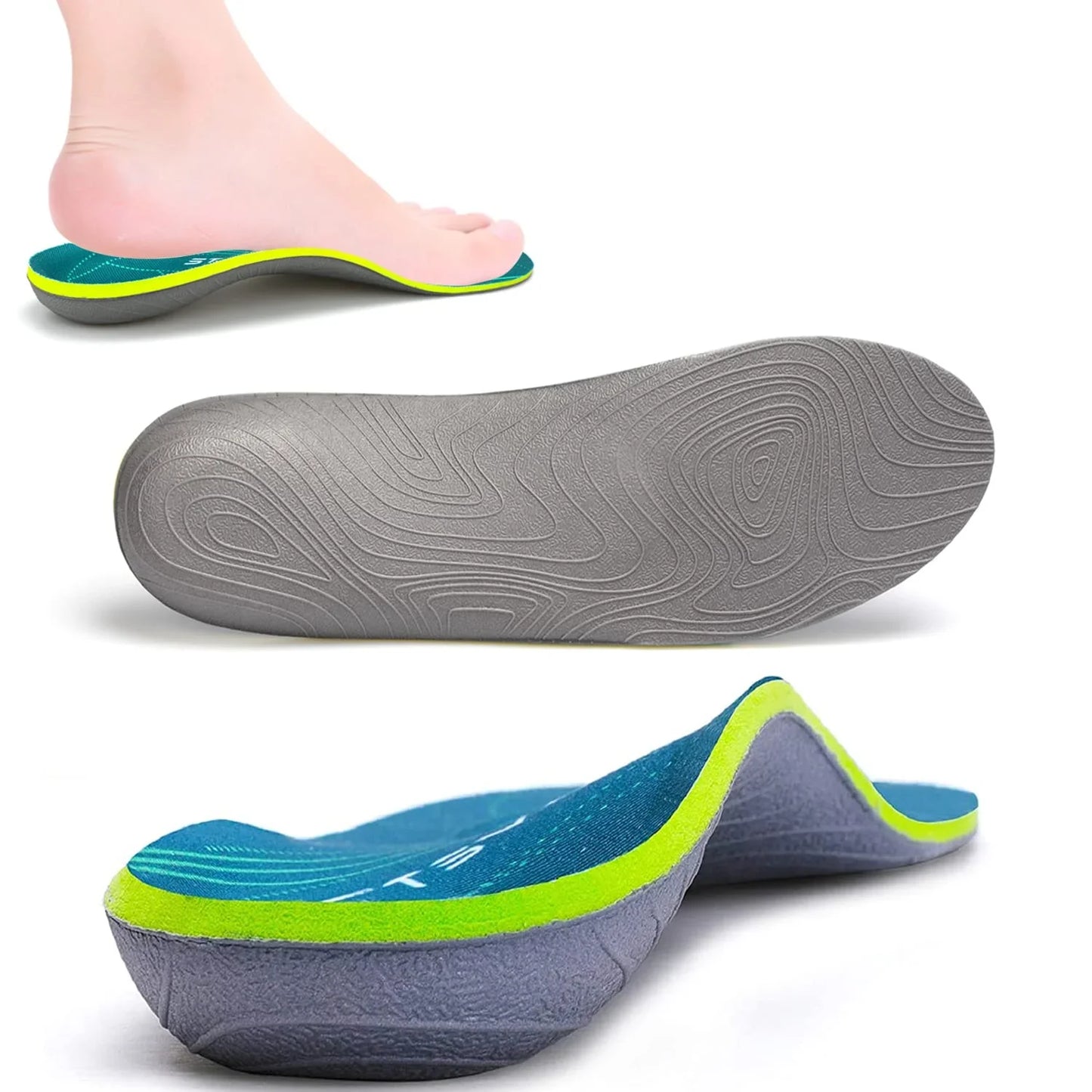 Plantar Fasciitis Relief Orthopedic Insole Flat Foot High Arch Support Men Women
