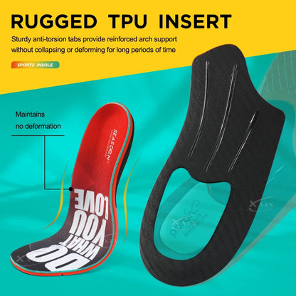 Sports shoe Insoles Poron+PU+mesh+Gel shock absorption