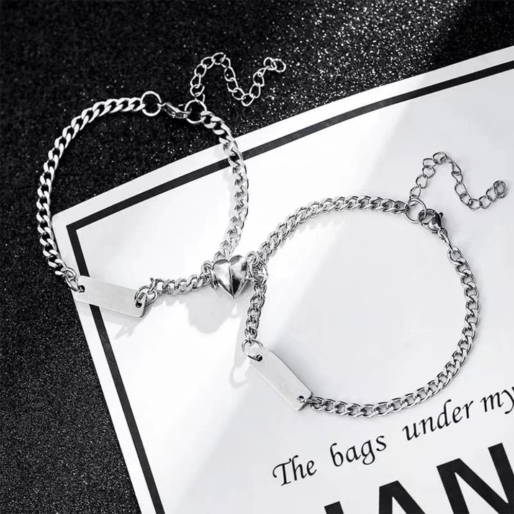 2-piece/set stainless steel heart-shaped magnet