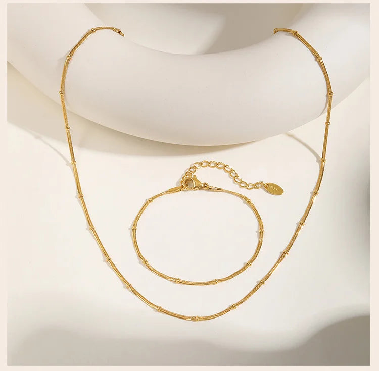 Stainless Steel Snake Ball Bead Chain Bracelet For Women