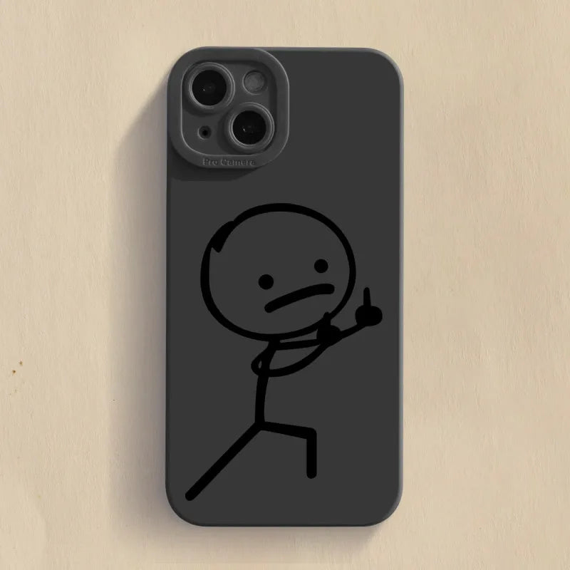 Cute Cartoon Matchman Matte Silicone