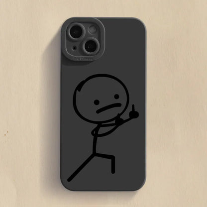 Cute Cartoon Matchman Matte Silicone