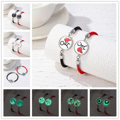 2 PCS/Set Stainless Steel Couples Bracelet