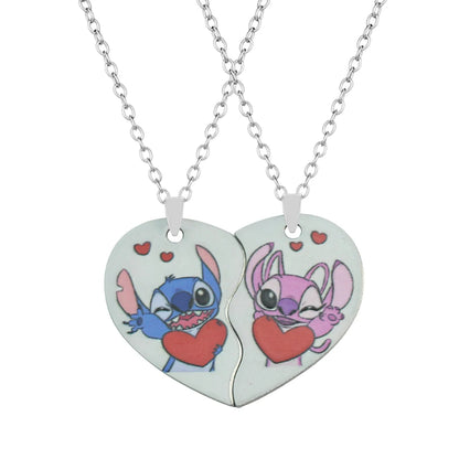 Cute Cartoon Stitch Couple Necklace
