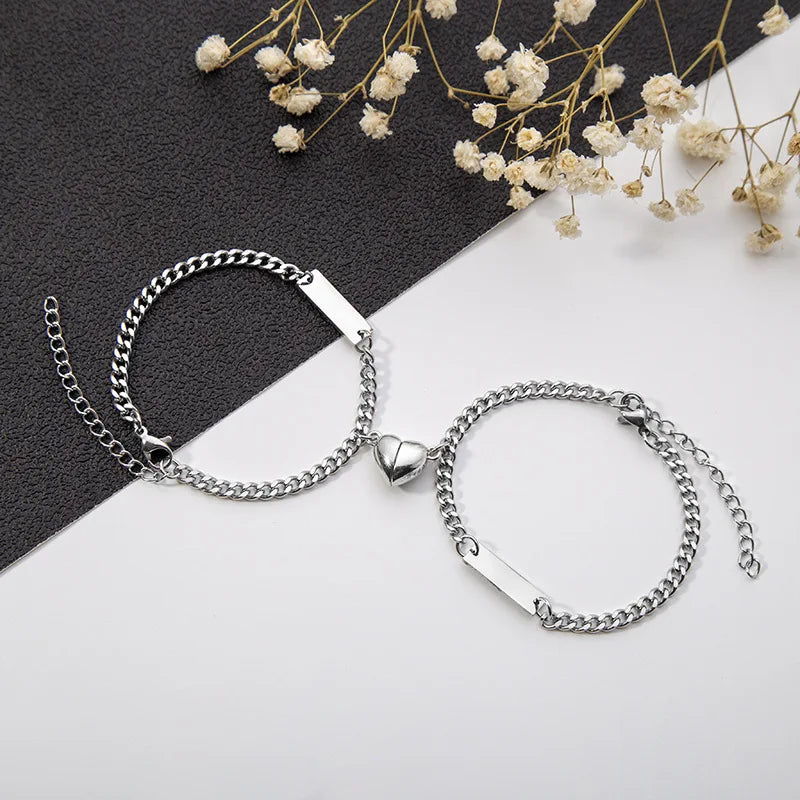 2-piece/set stainless steel heart-shaped magnet
